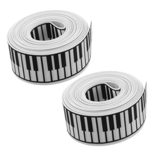 VILLFUL 2 Rollen Bedrucktes Musikband Polyester Yards Breit Geschenkverpackungsband für Geburtstagsfeiern Hochzeiten und Musikalische Anlässe für Schleifen und Dekorationen von VILLFUL
