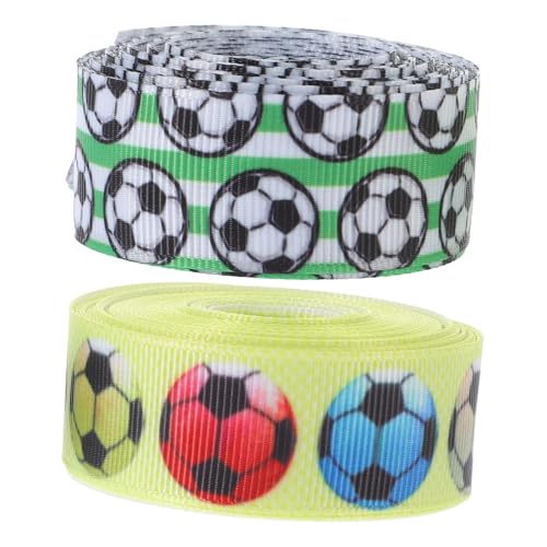 VILLFUL 2 Rollen Fußball Satinband Breit Strapazierfähiges Geschenkband für Kreative Geschenkverpackung und Partydekoration Vielseitiges Bastelband für Schleifen und Verpackungen VILLFUL 2 Rollen Fußball Satinband Breit Strapazierfähiges Geschenkband für Kreative Geschenkverpackung und Partydekoration Vielseitiges Bastelband für Schleifen und Verpackungen von VILLFUL