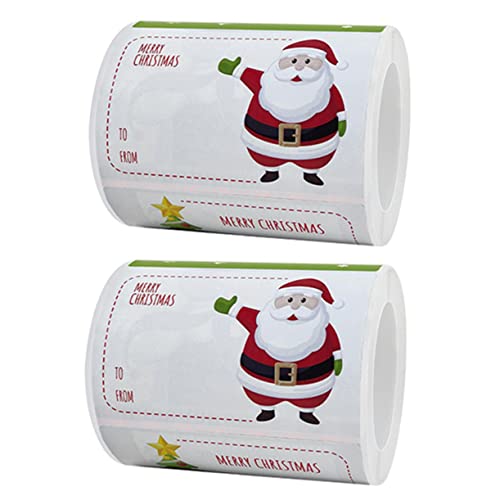 VILLFUL 2 Rollen Weihnachtsaufkleber Mit Verschlussetiketten Karton-verschlussaufklebern Selbstklebende Aufkleber Für Weihnachtsgeschenke von VILLFUL