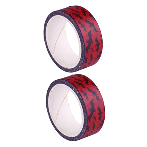 VILLFUL 2 Rollen Halloween Paper Tape DIY Klebeband für Kreative Feiertagsdekorationen Abnehmbar für Scrapbooking Handwerksprojekte und Persönliche Gestaltung von VILLFUL