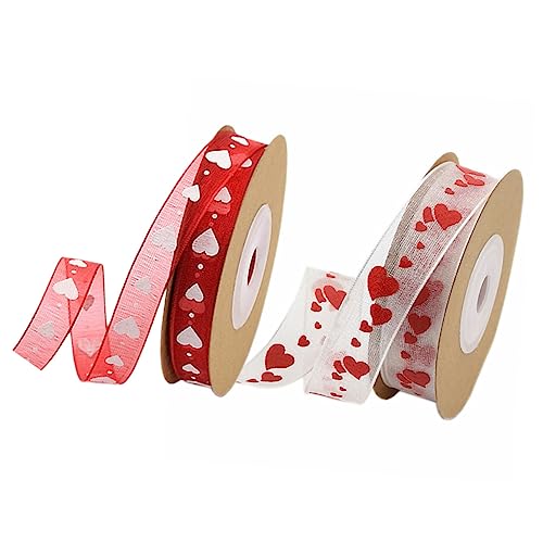 VILLFUL 2 Rollen Hochwertiges Herz Dekobänder Stilvolle Geschenkverpackungsschleifen Reißfestes DIY Band für Hochzeit Valentinstag Blumenarrangements und Kreative Bastelideen VILLFUL 2 Rollen Hochwertiges Herz Dekobänder Stilvolle Geschenkverpackungsschleifen Reißfestes DIY Band für Hochzeit Valentinstag Blumenarrangements und Kreative Bastelideen von VILLFUL