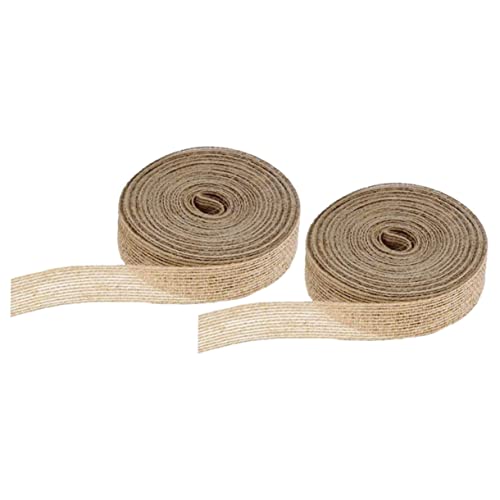 VILLFUL 2 Rollen Juteband Natürliches Bastelband für Diy Hochzeitsdekoration Verpackung Geschenkband Leicht und Tragbar für Kreative Projekte von VILLFUL