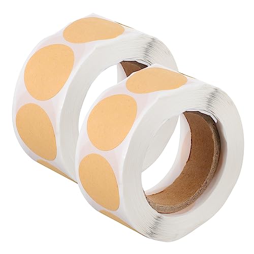 VILLFUL 2 Rollen Kraftpapier Aufkleber Selbstklebende Etiketten für Runde Coding Sticker für Lager und Backanwendungen pro Rolle von VILLFUL