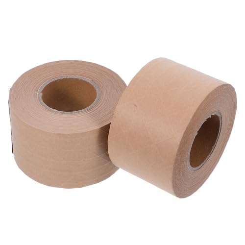 VILLFUL 2 Rollen Kraftpapier Packband Schweres Wasseraktiviertes Beschreibbares Biologisch Abbaubares Klebeband Stark Haftendes Verpackungsband zum Sicheren Versiegeln von Kartons von VILLFUL