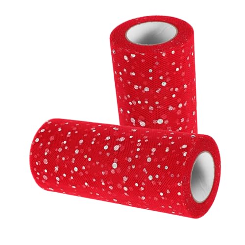 VILLFUL 2 Rollen Pailletten Netzstoff Rot Glitzer Tüll für Hochzeitsdekoration Diy Projekte und Valentinstag Yards Vielseitig Einsetzbar für Partys und Aufführungen VILLFUL 2 Rollen Pailletten Netzstoff Rot Glitzer Tüll für Hochzeitsdekoration Diy Projekte und Valentinstag Yards Vielseitig Einsetzbar für Partys und Aufführungen von VILLFUL