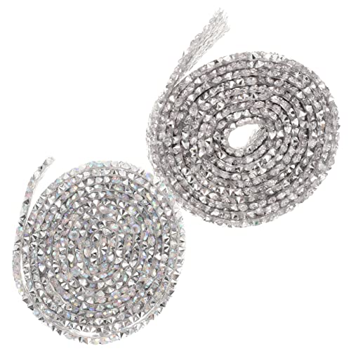 VILLFUL 2 Rollen Selbstklebendes Strassband, Strassbänder, Strasssteine ​​Für Kleidung, Strasssteine ​​Zum Basteln, Strass, Basteln, Strassband, Verpackungsband, Bling Wrap von VILLFUL