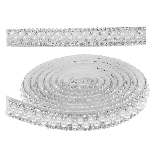 VILLFUL 2 Rollen Selbstklebendes Strassband mit Perlen und Kristallen À Breit Flexible für DIY Bekleidung Hochzeitsdeko und Accessoires Weiße Perlen Luxuriöses Design von VILLFUL