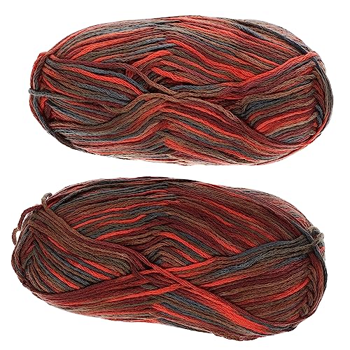 VILLFUL 2 Rollen Baumwollgarn Zum Häkeln Selbstgemachte Baumwolle Strickgarn Bequemes Und Atmungsaktives Garn Für Heimwerkerprojekte Und Dekoration von VILLFUL