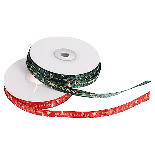 VILLFUL 2 Rollen Weihnachtsbaumband, Partybänder, Band Für Baumschmuck, Banddekoration, Dekoratives Geschenkband, Feiertagsband, Drahtband Für Ornamente, Drahtband von VILLFUL