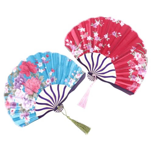 VILLFUL 2 STÜCK Klassische Faltbare Damenfächer in Dekorativer Chinesischer Handfächer mit Bambusrahmen Accessoire für Geschenke und Fotoshootings Langlebig und VILLFUL 2 STÜCK Klassische Faltbare Damenfächer in Dekorativer Chinesischer Handfächer mit Bambusrahmen Accessoire für Geschenke und Fotoshootings Langlebig und von VILLFUL