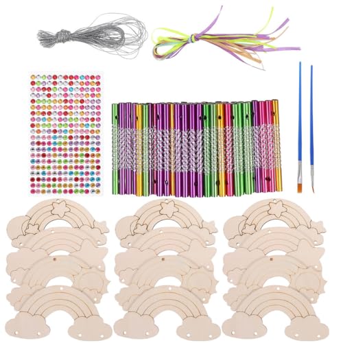 VILLFUL 2 Sätze DIY Windspiel Set Holz Unbemalte Windglocken zum Basteln mit Bunten Bändern und Stiften für Kreative Dekoration im und Außenbereich VILLFUL 2 Sätze DIY Windspiel Set Holz Unbemalte Windglocken zum Basteln mit Bunten Bändern und Stiften für Kreative Dekoration im und Außenbereich von VILLFUL