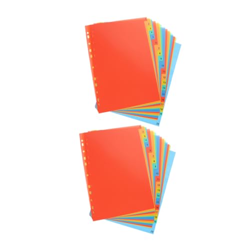 VILLFUL 2 Sätze Index Trennblätter für Ordner mit Fächern für Schnelle Dokumentenorganisation Geeignet für Ringbuch und Notizbuch von VILLFUL