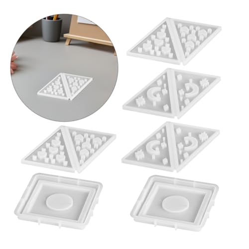VILLFUL 2 Sätze Silikon Kerzenhalter Formen Pyramidendesign mit Mond Stern Herz Motiven Hitzebeständig für Epoxidharz Wachs Diy Kerzenherstellung Geschenkideen Zuhause Dekoration von VILLFUL