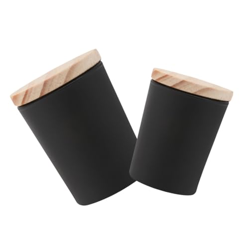 VILLFUL 2 Sätze Teiliges Schwarz Glas kerzenhalter mit Holzdeckel und Langlebig und Bruchsicher für DIY Duftkerzen Romantische Wohn Eventdekoration VILLFUL 2 Sätze Teiliges Schwarz Glas kerzenhalter mit Holzdeckel und Langlebig und Bruchsicher für DIY Duftkerzen Romantische Wohn Eventdekoration von VILLFUL
