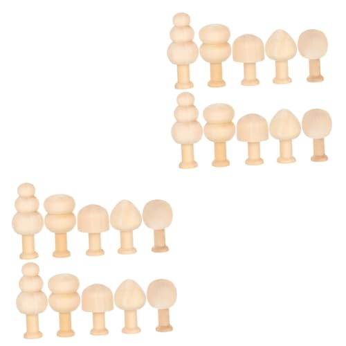 VILLFUL 2 Sätze Teiliges Set Unvollendeter Holz Mushroom Spielzeuge Kreative Bastelidee Für Malen Und Gestalten Hochwertigem Holz Leicht Und Tragbar 10 Stück * 2 von VILLFUL