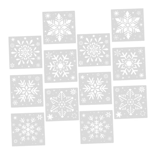 VILLFUL 2 Sätze Weihnachts Schneeflocken Schablonen Wiederverwendbare Vorlagen für Festliche Dekoration Malen von Weihnachtskarten Diy Waschbare Templates für Verschiedene Oberflächen von VILLFUL