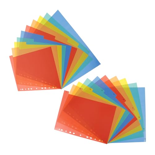 VILLFUL 2 Sets Loseblatt Indexseiten, Farbige Seitenmarkierungen, Notizbuch Indexteiler, Notizblock Marker, Farbige Kunststoff Binderseiten, Binderteiler, A4 Teiler, Abnehmbare Binder VILLFUL 2 Sets Loseblatt Indexseiten, Farbige Seitenmarkierungen, Notizbuch Indexteiler, Notizblock Marker, Farbige Kunststoff Binderseiten, Binderteiler, A4 Teiler, Abnehmbare Binder von VILLFUL