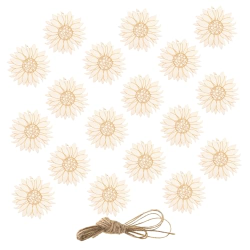 VILLFUL 2 Sets Unbemalte Sonnenblumen Ausschnitte, Graffiti Holzspäne, Holzscheiben, Holzblumen, Blumenhandwerk, Holzblumen Ausschnitte, Holzhandwerk, DIY Holzspäne, Bastelbedarf, von VILLFUL