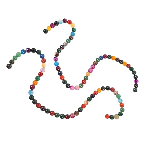 VILLFUL Achat-armband Mit Runden Perlen Diy-perlen Für Schmuck Lose Perlen Zubehör Naturstein Farbige Für Bastelarbeiten von VILLFUL