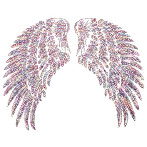 VILLFUL 2 Stück Bunte Pailletten Engelsflügel Aufnäher Aufnähen und Aufbügeln Bestickte Flügel Applikation für Jacken Pullover Jeans DIY Kleidung Dekoration VILLFUL 2 Stück Bunte Pailletten Engelsflügel Aufnäher Aufnähen und Aufbügeln Bestickte Flügel Applikation für Jacken Pullover Jeans DIY Kleidung Dekoration von VILLFUL