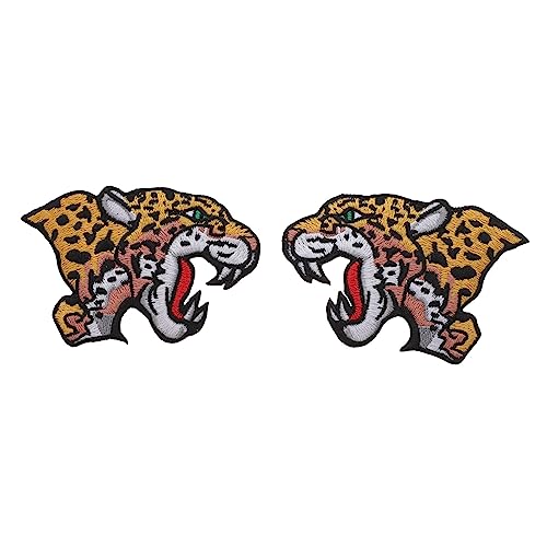 VILLFUL 2 Stück Cheetah Stoff Patches Gestickte Abzeichen für Kleidung DIY Zubehör zum Reparieren und Dekorieren von Textilien Aufbügeln oder Annähen von VILLFUL