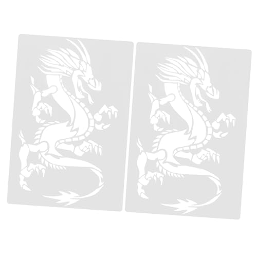 VILLFUL 2 Stück Delicate Dragon Schablonen DIY Malvorlagen für Kreative Kinderprojekte Wiederverwendbare Malwerkzeuge für Kunst und Dekoration von VILLFUL