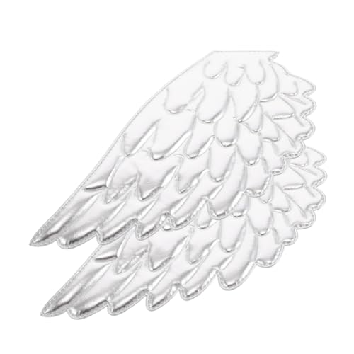 VILLFUL 2 Stück Engelsflügel Applikationen Teilig Silber Dekorative Patches für Diy Kleidung und Taschen Stoffaufnäher für Designs und Personalisierte Modeaccessoires von VILLFUL