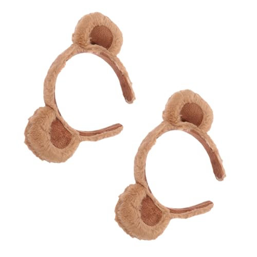 VILLFUL 2 Stück Fluffiges Bärenohren Haarbänder Wiederverwendbares Dekoratives Stirnband für Erwachsene Niedliches Tierkostüm Zubehör für Party Cosplay Karneval und Kostümfest Braun von VILLFUL
