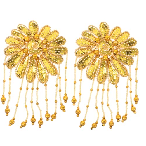 VILLFUL 2 Stück Goldene Pailletten Quasten Schulterpolster mit Blumen Perlen Verzierungen Handgefertigte Leichte Epauletten für Damen Kostüm Bühnenauftritt Cosplay Zubehör VILLFUL 2 Stück Goldene Pailletten Quasten Schulterpolster mit Blumen Perlen Verzierungen Handgefertigte Leichte Epauletten für Damen Kostüm Bühnenauftritt Cosplay Zubehör von VILLFUL