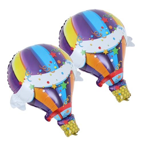 VILLFUL 2 Stück Heißluftballon Alles Gute Zum Geburtstag Dekorationen Reise-party-ballons Folienballons Weltreisedekorationen Hochzeitsfeierdekorationen Heißluft-partyballon Aluminiumfolie von VILLFUL