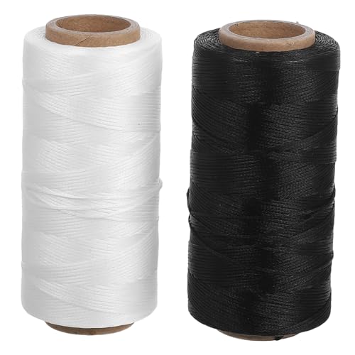 VILLFUL 2 Stück Hochwertiger Langlebiger Polyester Nähfaden für Handnähprojekte Lederverarbeitung Schmuckherstellung Buchbinden und Heimwerkerarbeiten von VILLFUL