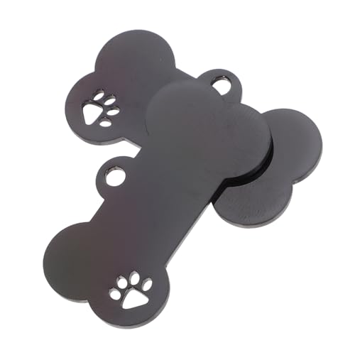 VILLFUL 2 Stück Hundemarke Blanko zum Gravieren Robuste Haustieranhänger mit Modischem Knochen und Pfotenmotiv Verschleißfest Personalisierbare Adressanhänger für Hunde und Katzen von VILLFUL