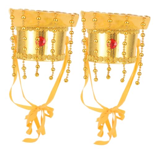 VILLFUL 2 Stück Kaiserlicher Hut im Chinesischen Stil mit Perlenquaste Verstellbarer Kopfschmuck für Cosplay Kostüm Accessoire für Partys und Bühnenaufführungen von VILLFUL