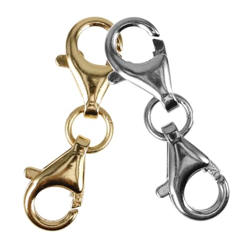 VILLFUL 2 Stück Karabinerverschluss, Metallverschlüsse, Armbänder, Verbindungsschnalle, Schmuckverschlüsse, Schmuckhalsketten, Schnallenverschlüsse Zur Schmuckherstellung, von VILLFUL