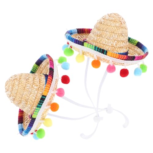VILLFUL 2 Stück Mexikanischer Sombrero Partyhut Klein Teilig mit Verstellbarem Kinnriemen für Karneval und Fiesta Stilvolles Design Festliches Partyzubehör für Tanz und Kostüm von VILLFUL