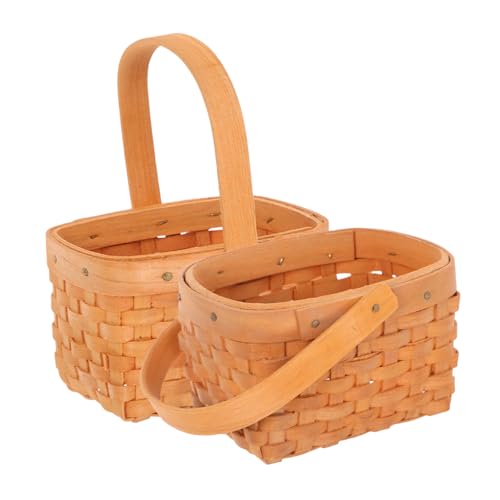 VILLFUL 2 Stück Miniature Handkorb aus Holz Woven Baskets für Party Candy Storage Kleine Blumenkörbe für Hochzeiten Tischdekoration und Miniaturgärten VILLFUL 2 Stück Miniature Handkorb aus Holz Woven Baskets für Party Candy Storage Kleine Blumenkörbe für Hochzeiten Tischdekoration und Miniaturgärten von VILLFUL