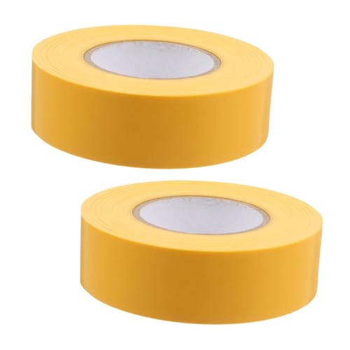 VILLFUL 2 Stück PVC Nicht Klebeband für Markierung und Dekoration Gelbes Flaggenband Wiederverwendbares PVC Band Vielseitig Einsetzbar für Grenzmarkierung und Sicherheitsanwendungen von VILLFUL