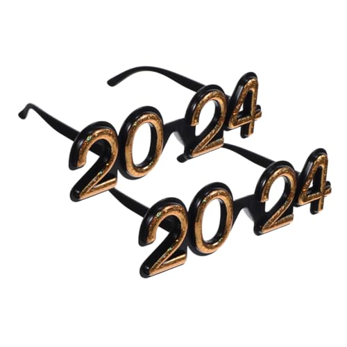VILLFUL 2 Stück Partybrille Lustige Brillen Fotorequisiten Leicht Tragbar Komfortabel Silvester Feier Dekoration Kindergeburtstag Gästegeschenk von VILLFUL