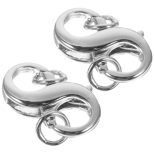 VILLFUL 2 Stück Schmuck Karabinerverschluss Silberfarben DIY Verschluss für Armband Halskette Schmuckherstellung Lobster Clasps für Basteln und Reparatur von VILLFUL