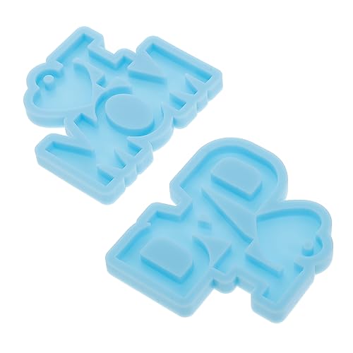 VILLFUL 2 Stück Silikon Schlüsselanhänger Formen für Diy Kunstwerke für Muttertag und Vatertag Epoxidharz Gießform für Anhänger Deko und Schlüsselanhänger Charms von VILLFUL