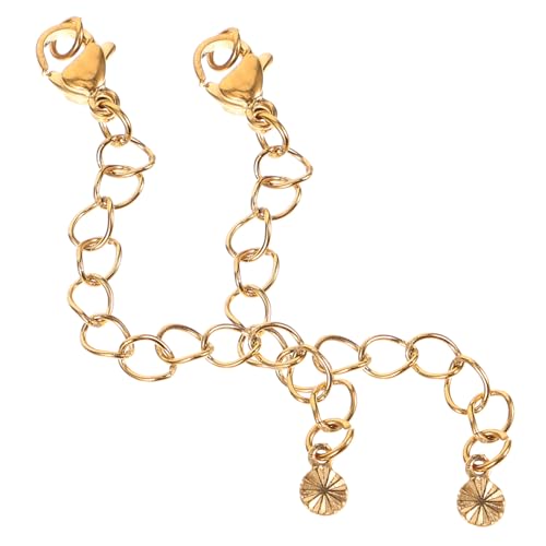 VILLFUL 2 Stück Teiliges Edelstahl Verlängerungskettchen Goldfarbene DIY Schmuckteile für Halsketten und Armbänder Einfache Installation Tail Chain Extension für Individuelle VILLFUL 2 Stück Teiliges Edelstahl Verlängerungskettchen Goldfarbene DIY Schmuckteile für Halsketten und Armbänder Einfache Installation Tail Chain Extension für Individuelle von VILLFUL