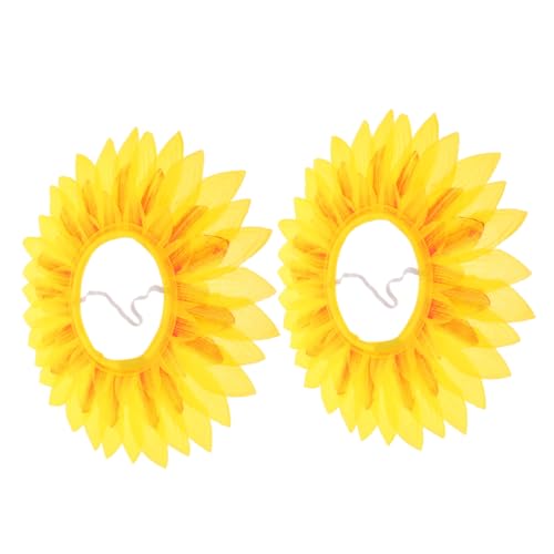 VILLFUL 2 Stück Teiliges Sonnenblumen Kostüm für Lebendige Sonnenblumen Kopfbedeckung Lustiges Party Accessoire für Festdeko und Karnevalsspiele von VILLFUL
