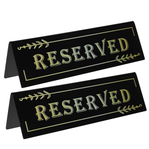 VILLFUL 2 Stück Umgedrehtes V Dreieck, Kartentisch, Acryl, Reserviert Teller, Party Reserviert Karte, Reserviert Stuhl Schild, Reserviert Schilder, Reserviert Tischschilder, Mehrzweck von VILLFUL