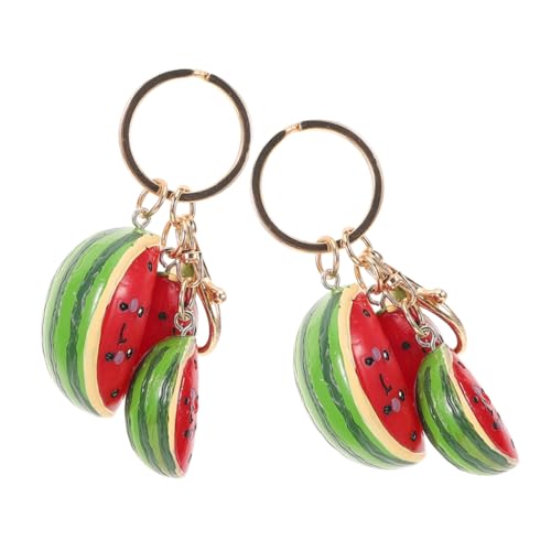 VILLFUL 2 Stück Wassermelonen Schlüsselanhänger Süße Themen Taschen Dekoration aus Langlebigem Harz für Schlüssel und Taschen Kreatives für Sommerpartys von VILLFUL