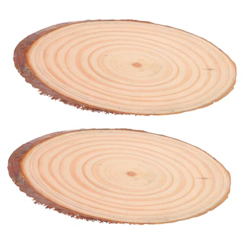 VILLFUL 2 Stück geneigte Hackschnitzel rustikale hochzeitsdeko Holzscheiben Masse Holzhandwerk Hochzeitstischdekoration Holzscheiben für Tische unfertige Holzscheiben Hochzeit Holzscheiben von VILLFUL