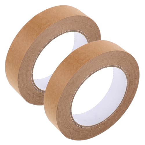 VILLFUL 2 Stücke Braunes Kraftpapier Klebeband Beschreibbares Verpackungsband für Etikettierung Versand und Bastelprojekte Stark und Reißfest von VILLFUL