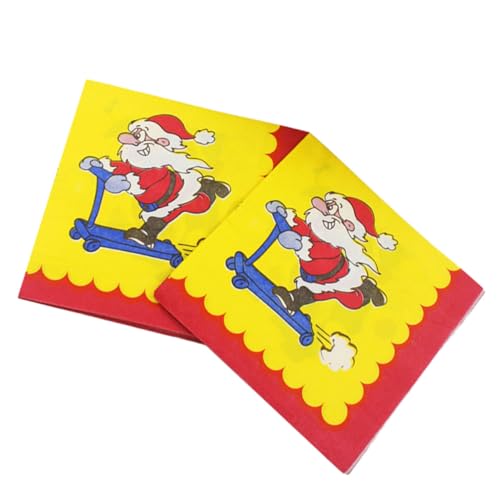 VILLFUL 20 Blatt/Paket Servietten mit Weihnachtsmotiven Weihnachtsmann- und Schneemann-Muster elegante Papierservietten für Feiertagsveranstaltungen VILLFUL 20 Blatt/Paket Servietten mit Weihnachtsmotiven Weihnachtsmann- und Schneemann-Muster elegante Papierservietten für Feiertagsveranstaltungen von VILLFUL