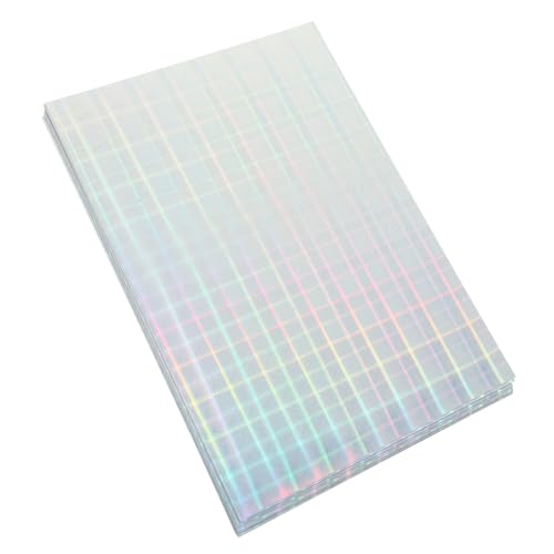 VILLFUL 20 Blatt Holografisches Druckpapier, Aufkleberdruckpapier, Druckeraufkleberpapier, Etikettenaufkleberdrucker, Große Etikettenaufkleber, Selbstklebend, Bedruckbare Papieraufkleber, von VILLFUL