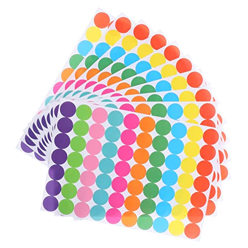VILLFUL 20 Blatt Punktetiketten, Bunte Etikettenaufkleber, Farbige Etiketten, Bunte Kreisaufkleber, Kreispunkte Etiketten, Punktaufkleber, Selbstklebende Farbcodierungsaufkleber, von VILLFUL