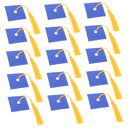 VILLFUL 20 Satz Mini Abschlusskappen Dekoration Kuchenaufsätze für Abschlussfeiern Schokoladen und Cupcake Dekorationen Blau mit Glitzereffekt für Feiern und Süße Leckereien VILLFUL 20 Satz Mini Abschlusskappen Dekoration Kuchenaufsätze für Abschlussfeiern Schokoladen und Cupcake Dekorationen Blau mit Glitzereffekt für Feiern und Süße Leckereien von VILLFUL